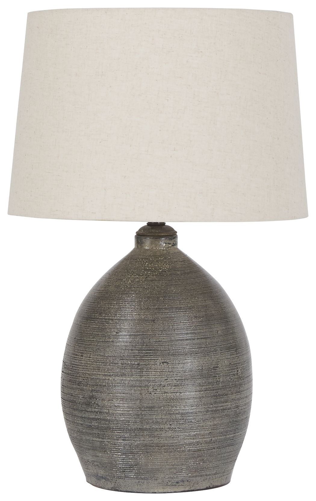 Joyelle - Gray - Terracotta Table Lamp - Hornell Furniture Outlet