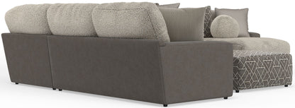 Canyon - 4 Piece Sectional With Cuddler Seat Cushions, Included Accent Pillows And Cocktail Ottoman (Right Side Facing Chaise) - Umber - Hornell Furniture Outlet