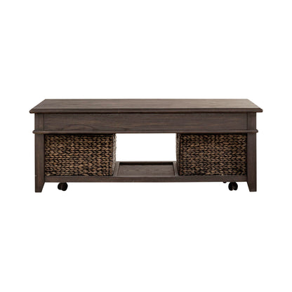 Mill Creek - Lift Top Cocktail Table - Dark Brown - Hornell Furniture Outlet