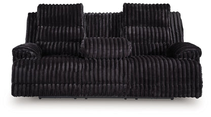Rhine Falls - Onyx - Reclining Power Sofa With Drop Down Table - Hornell Furniture Outlet