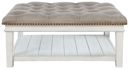 Kanwyn - Whitewash - Uph Ottoman Cocktail Table - Hornell Furniture Outlet
