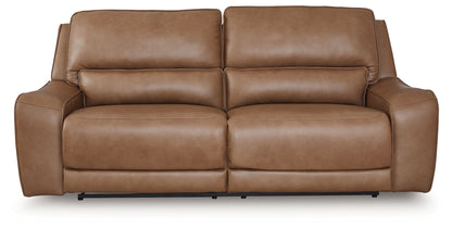 DeepWakes - Caramel - 2 Seat Power Reclining Sofa Adjustable Headrest - Hornell Furniture Outlet