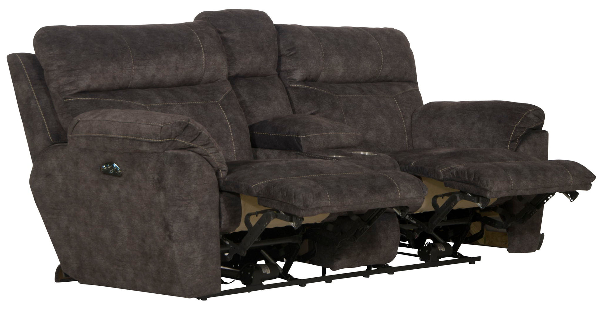 Sedona - Power Headrest Lay Flat Reclining Console Loveseat With Storage & Cupholders - Hornell Furniture Outlet