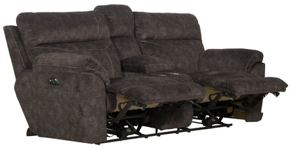 Sedona - Power Headrest Lay Flat Reclining Console Loveseat With Storage & Cupholders - Hornell Furniture Outlet