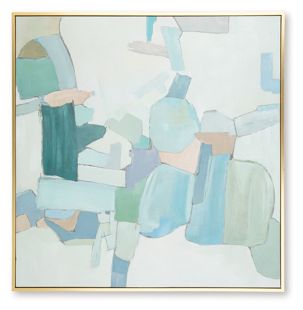 Wynburn - White / Blue / Green - Wall Art - Hornell Furniture Outlet