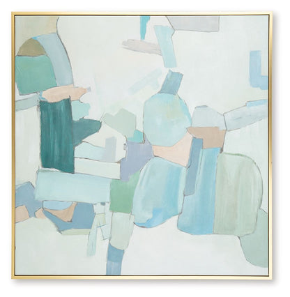 Wynburn - White / Blue / Green - Wall Art - Hornell Furniture Outlet