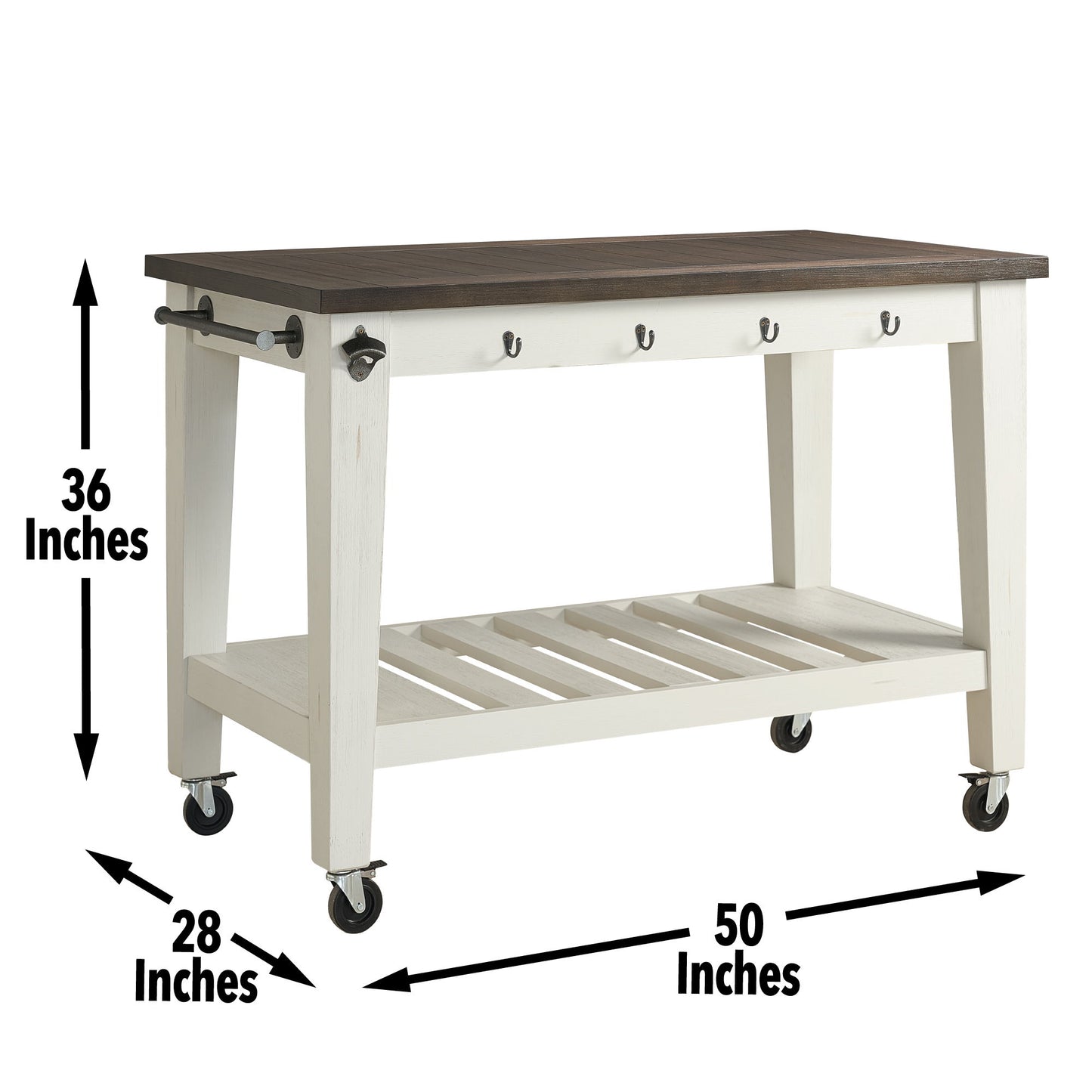 Cayla - Kitchen Cart - Two Tone - Hornell Furniture Outlet