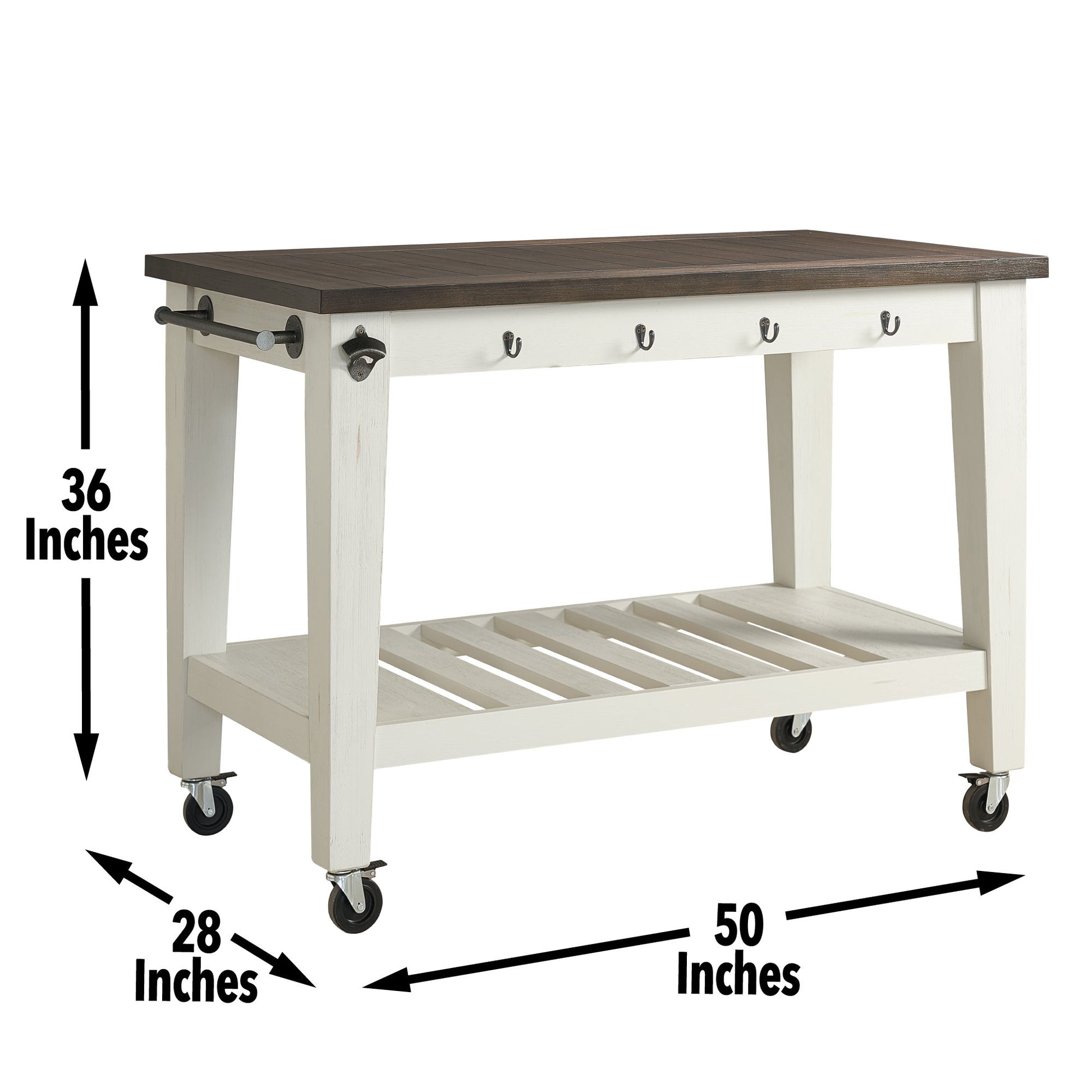 Cayla - Kitchen Cart - Two Tone - Hornell Furniture Outlet