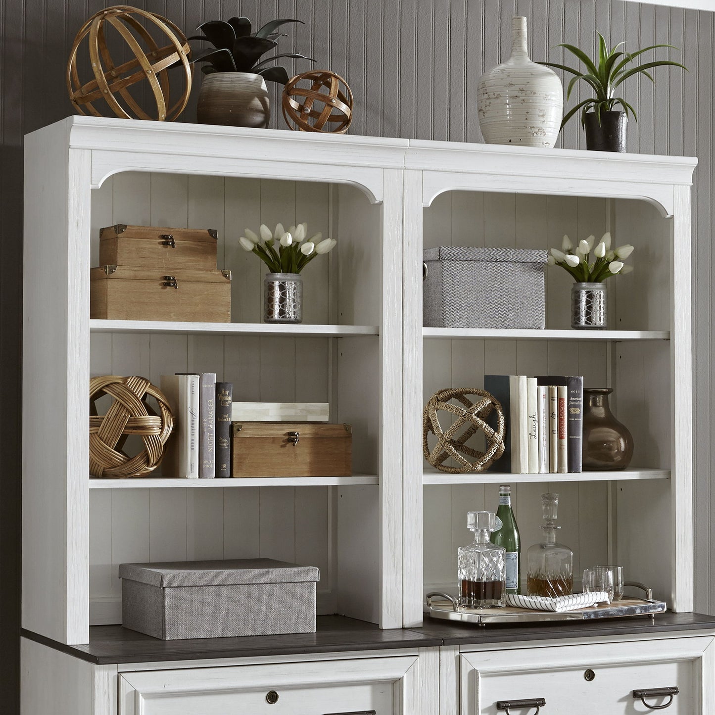 Allyson Park - Bunching Lateral File Hutch - White - Hornell Furniture Outlet