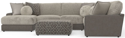 Canyon - 4 Piece Sectional With Cuddler Seat Cushions, Included Accent Pillows And Cocktail Ottoman (Left Side Facing Chaise) - Umber - Hornell Furniture Outlet