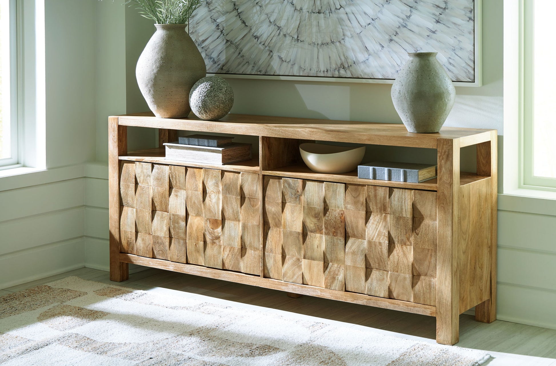Hudwick - Natural Brown - Accent Cabinet - Hornell Furniture Outlet