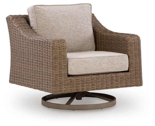 Laguna Heights - Swivel Lounge With Cushion - Beige - Hornell Furniture Outlet