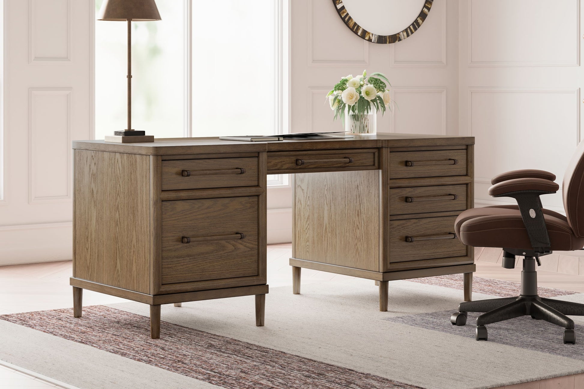 Roanhowe - Brown - Home Office Desk - Hornell Furniture Outlet