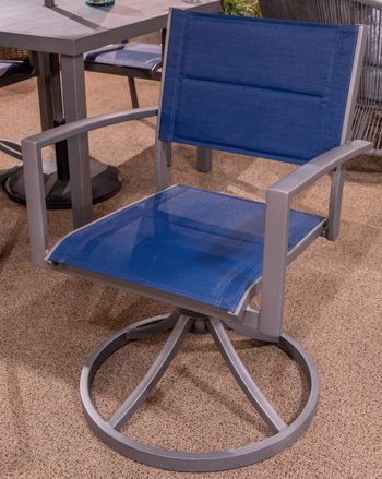 Rocky Creek - Blue / Gray - Sling Swivel Chair (Set of 2) - Hornell Furniture Outlet