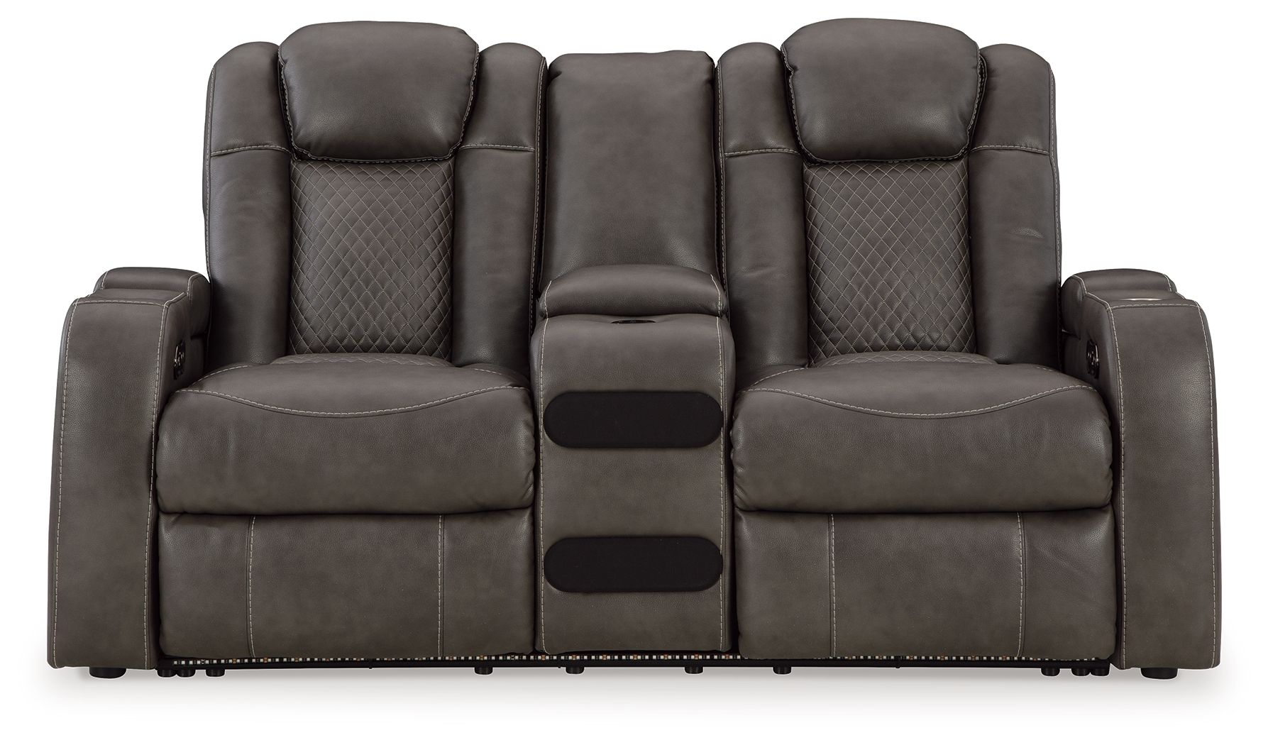 Fyne - dyme - Power Reclining Loveseat With Console/Adj Hdrst - Hornell Furniture Outlet