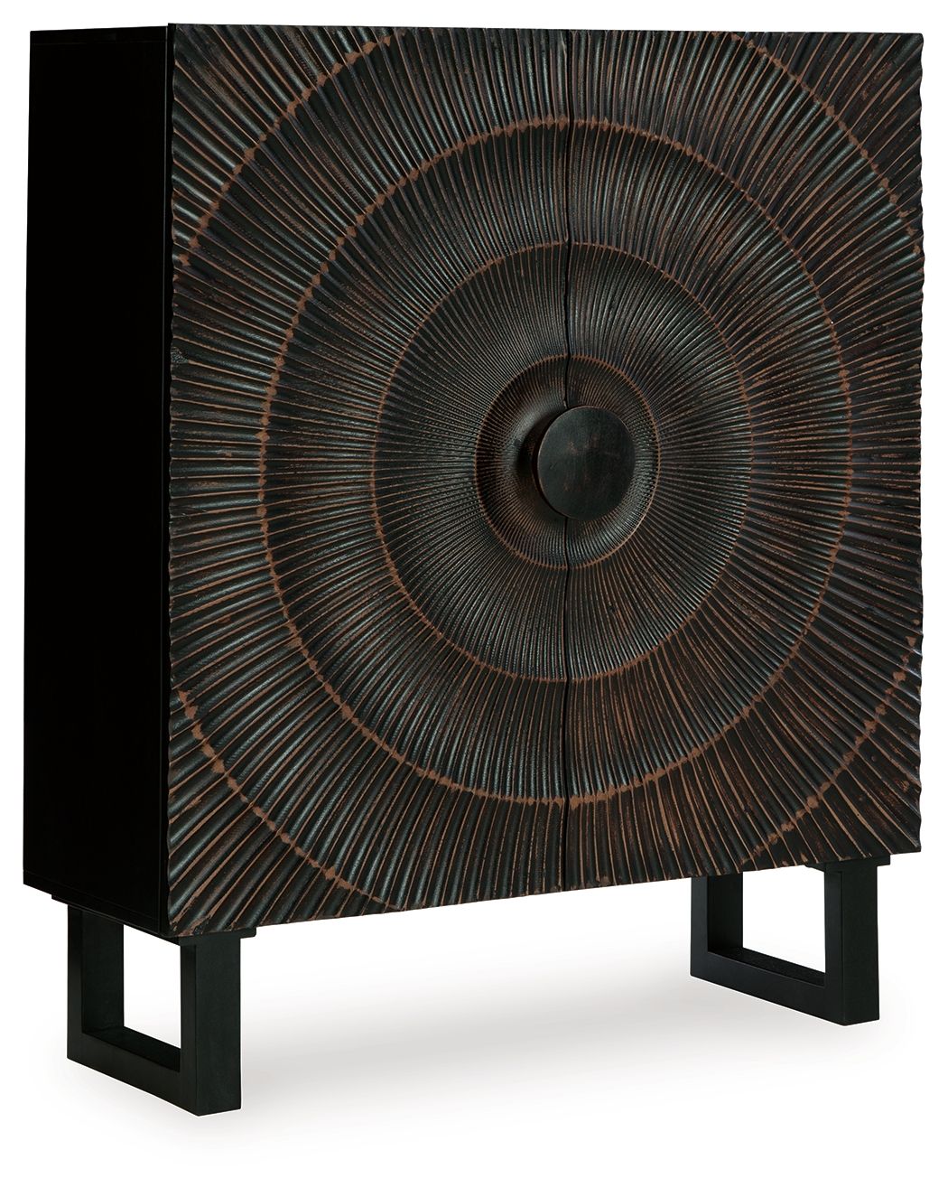 Fosterman - Distressed Black - Accent Cabinet - Hornell Furniture Outlet