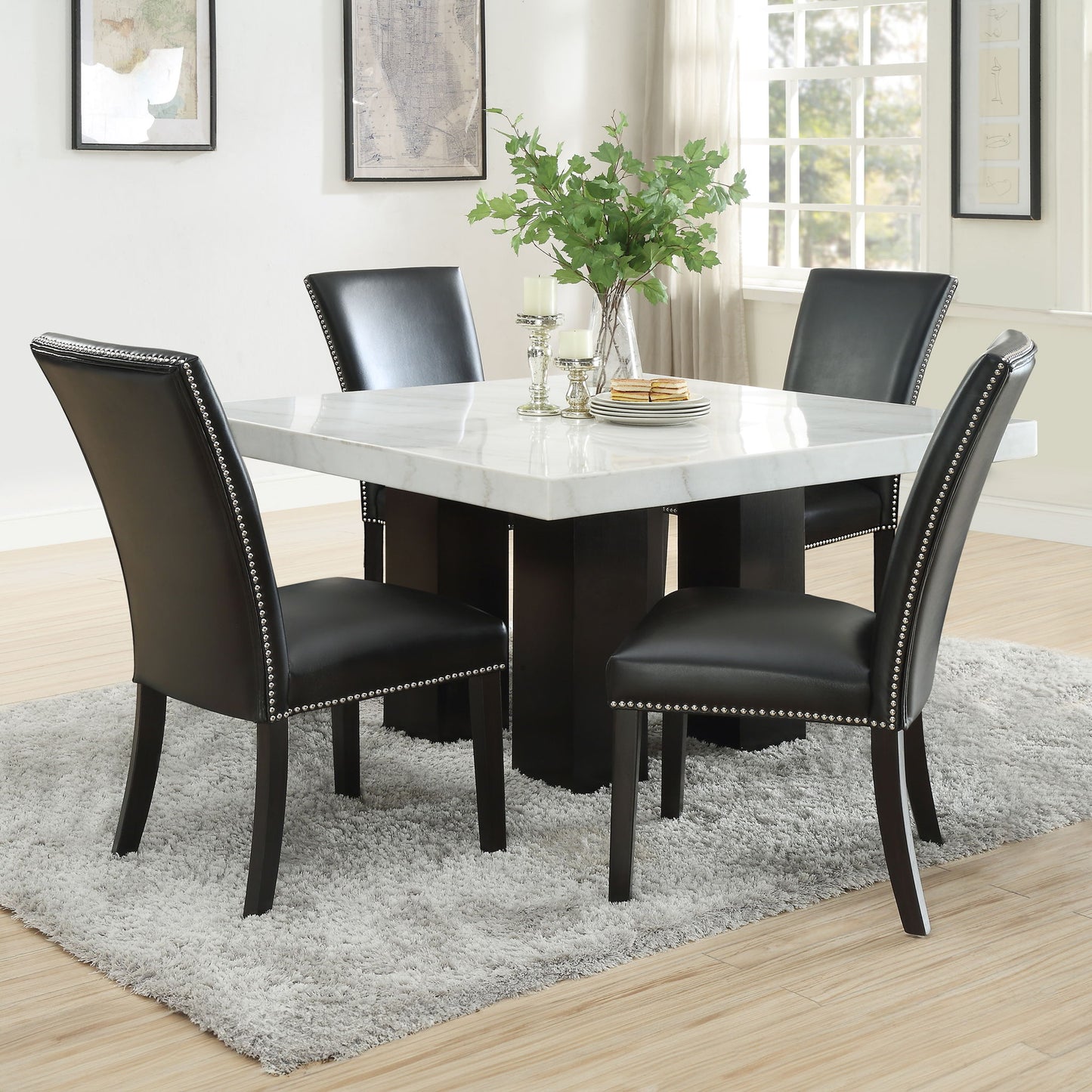 Camila - Square Dining Set - White Top - Hornell Furniture Outlet