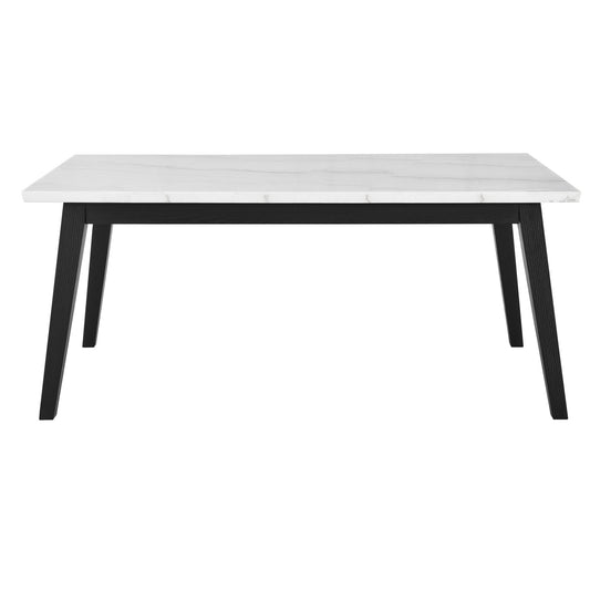 Vida Black - Marble Top Dining Table - White - Hornell Furniture Outlet