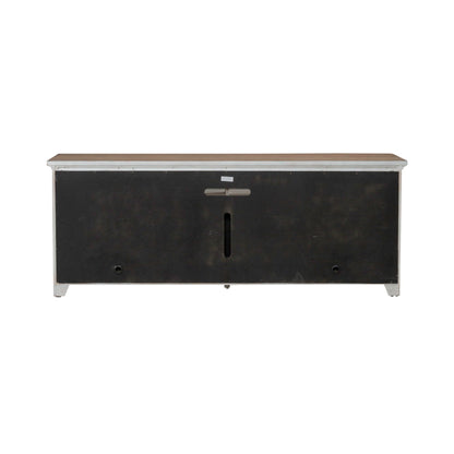 Fireplace TV Consoles - 79" Console With Fire - Medium Brown - Hornell Furniture Outlet