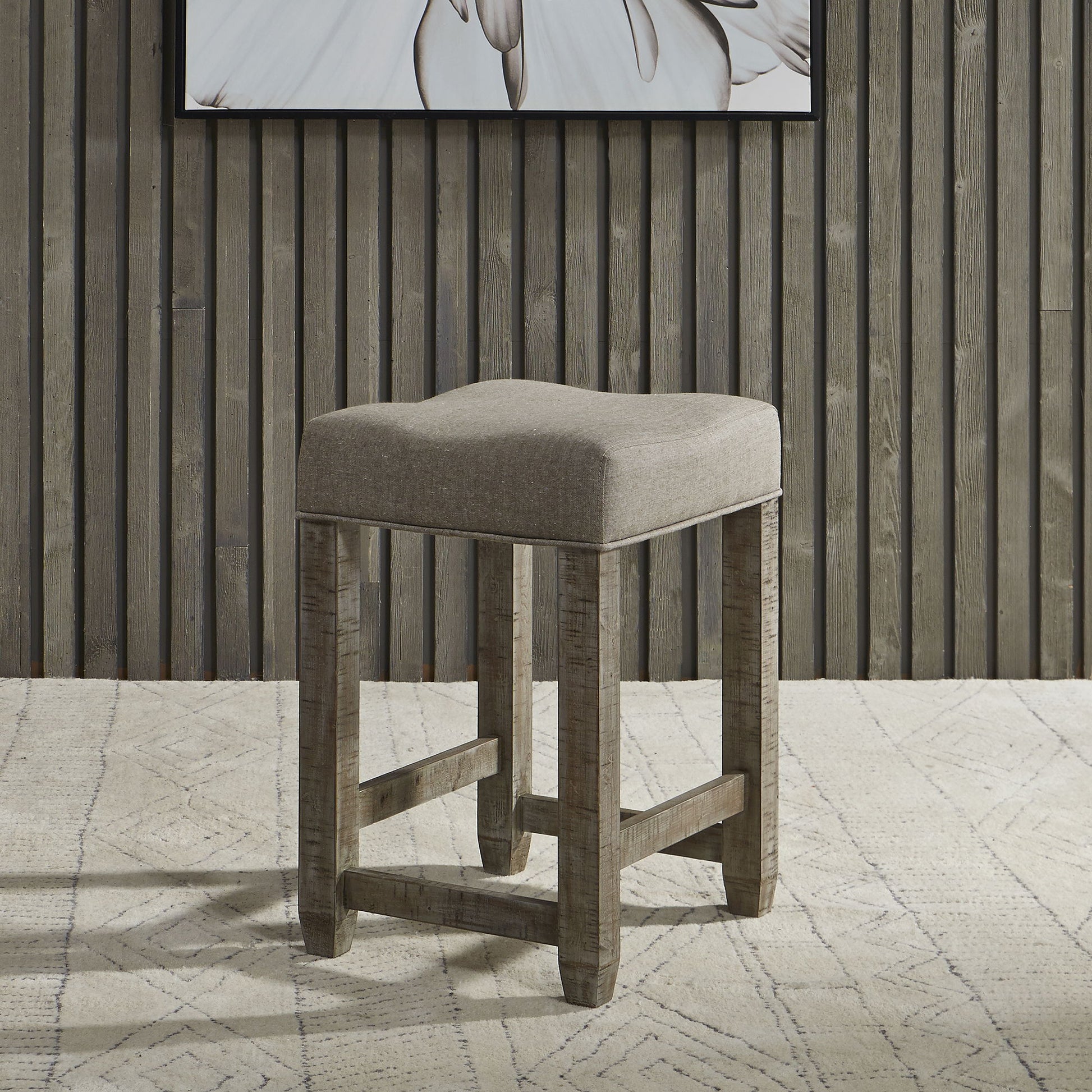 Parkland Falls - Upholstered Console Stool - Light Brown - Hornell Furniture Outlet