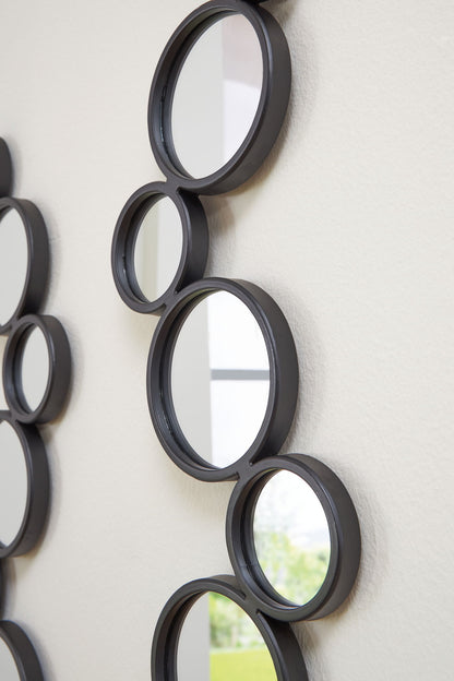 Vinler - Black - Accent Mirror Set (Set of 2) - Hornell Furniture Outlet