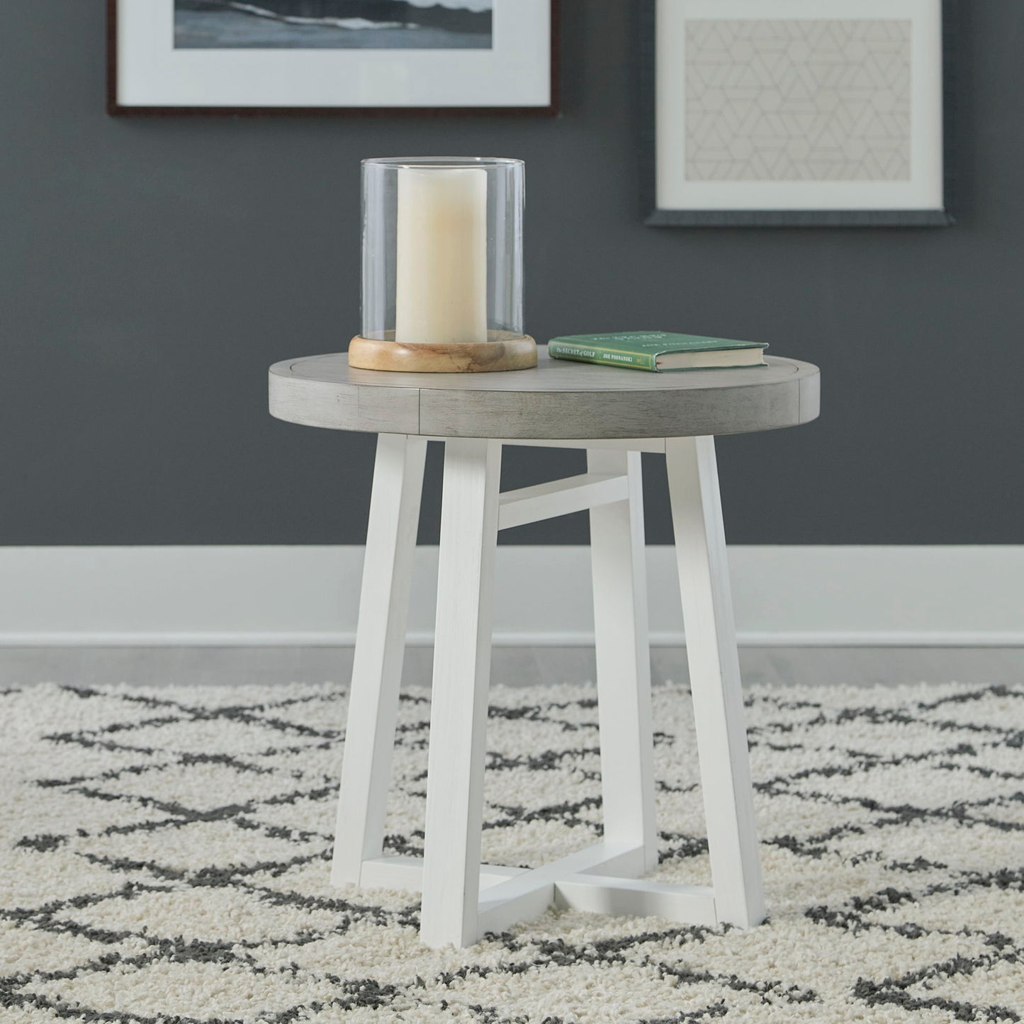 Palmetto Heights - Round End Table - White - Hornell Furniture Outlet