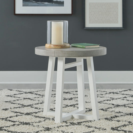 Palmetto Heights - Round End Table - White - Hornell Furniture Outlet