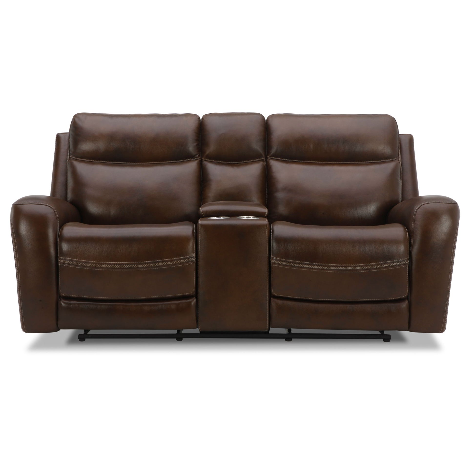 Blair - Loveseat With Console P2 & ZG - Cognac - Hornell Furniture Outlet