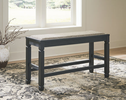 Tyler Creek - Antique Black - DBL Counter UPH Bench - Hornell Furniture Outlet