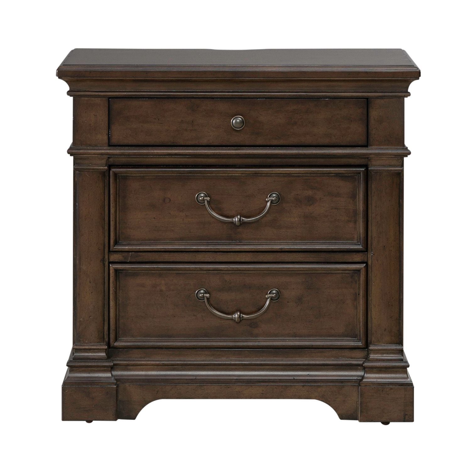Arden Road - Nightstand With Charging Station - Satin Cherry - Hornell Furniture Outlet