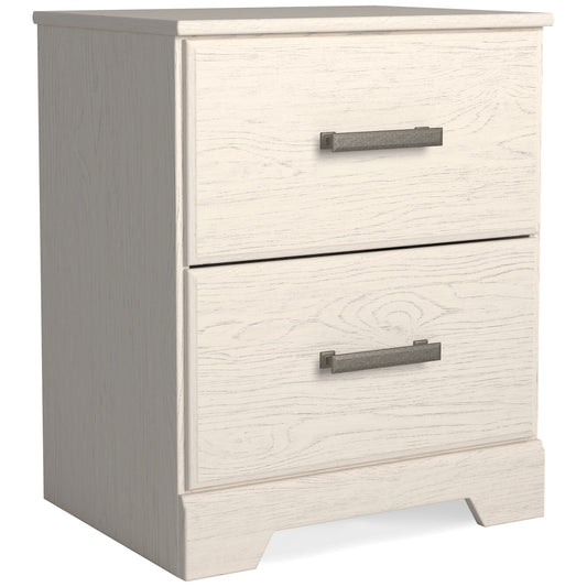 Stelsie - White - Two Drawer Night Stand - Hornell Furniture Outlet
