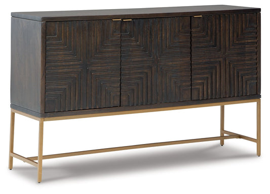 Elinmore - Accent Cabinet - Brown / Gold Finish - Hornell Furniture Outlet