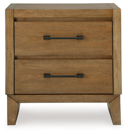 Sherbana - Light Brown - Two Drawer Night Stand - Hornell Furniture Outlet