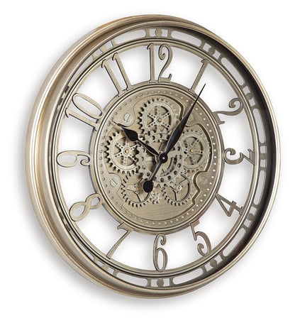 Gilover - Champagne Finish - Wall Clock - Hornell Furniture Outlet
