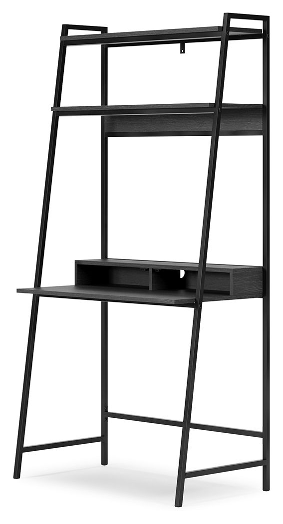 Yarlow - Black - Home Office Desk and Shelf - Hornell Furniture Outlet