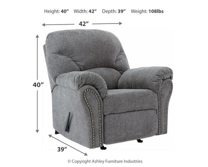 Allmaxx - Pewter - Rocker Recliner - Hornell Furniture Outlet