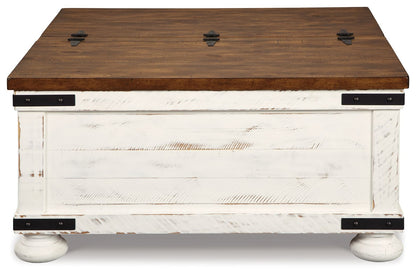 Wystfield - White / Brown - Cocktail Table with Storage - Hornell Furniture Outlet