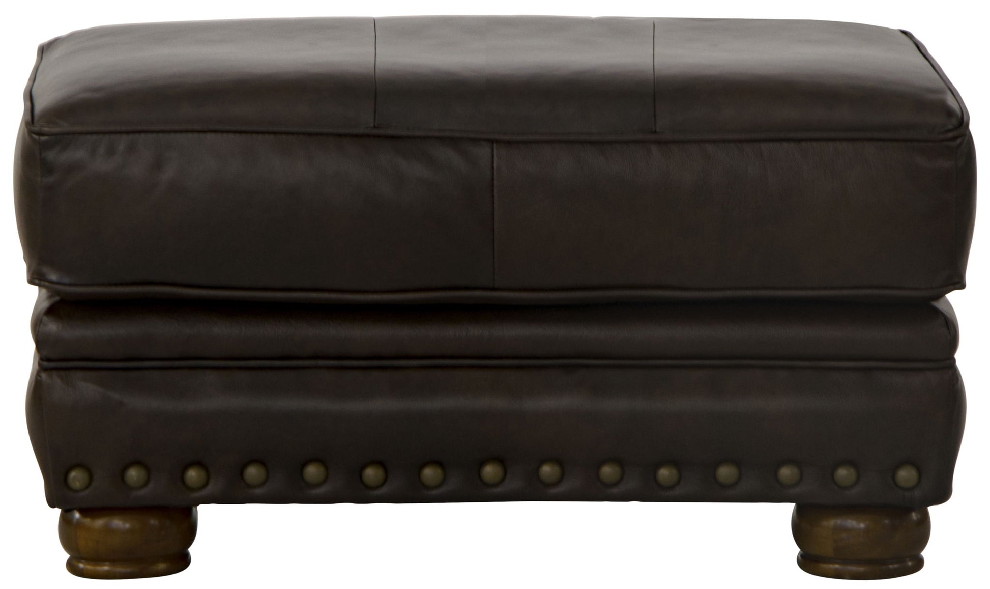 Roberto - Leather Ottoman - Cocoa - Hornell Furniture Outlet