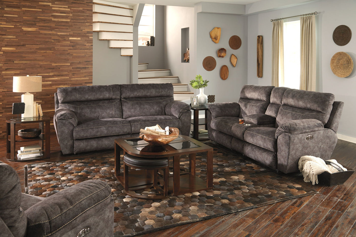 Sedona - Power Headrest Lay Flat Reclining Console Loveseat With Storage & Cupholders - Hornell Furniture Outlet