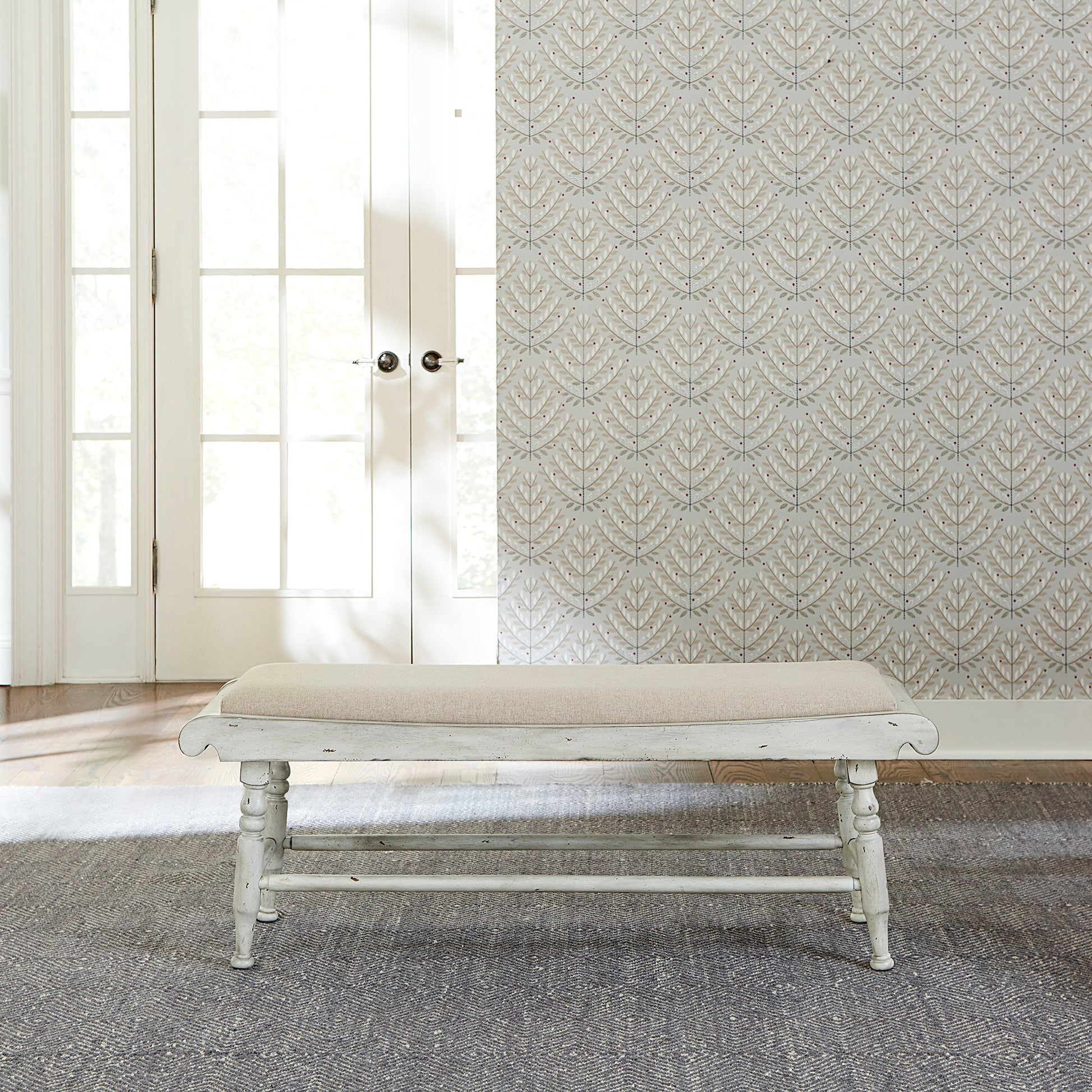 Whitney - Bench - White - Hornell Furniture Outlet