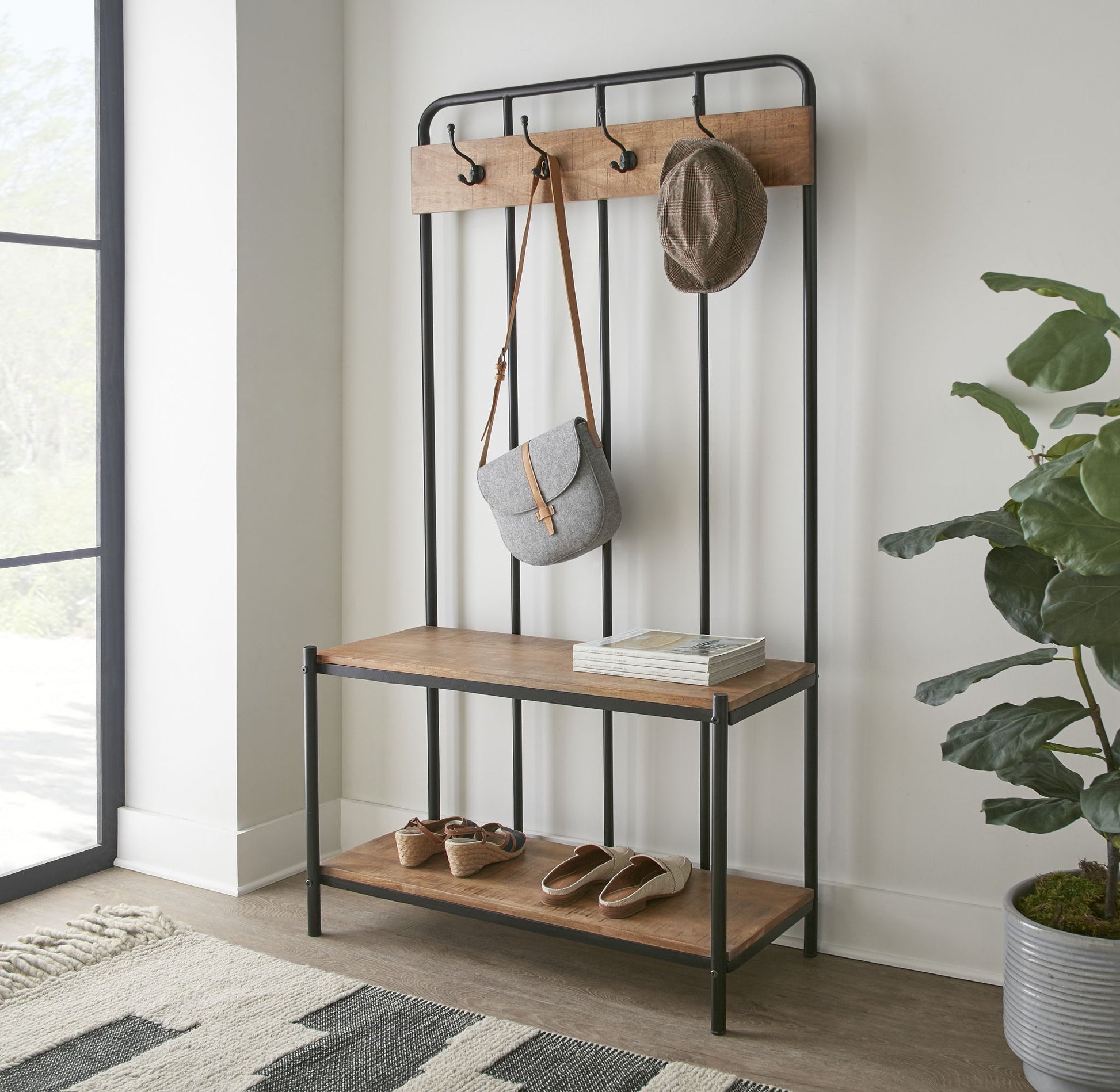 Camino - Hall Tree - Dark Brown - Hornell Furniture Outlet