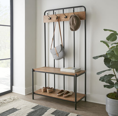 Camino - Hall Tree - Dark Brown - Hornell Furniture Outlet