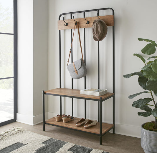 Camino - Hall Tree - Dark Brown - Hornell Furniture Outlet
