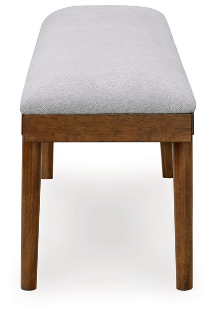 Lyncott - Gray / Brown - Large Upholstered Dining Room Bench - Hornell Furniture Outlet