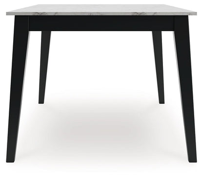 Jettaya - Black / White - Rectangular Dining Room Table - Hornell Furniture Outlet