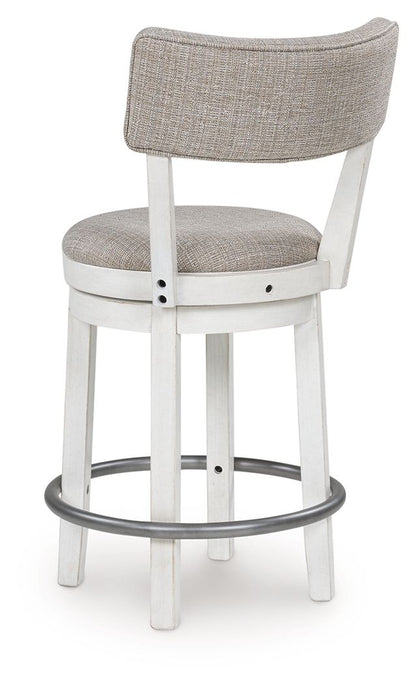 Robbinsdale - Antique White - Upholstered Swivel Barstool (Set of 2) - Hornell Furniture Outlet