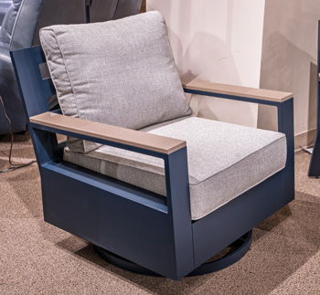 East Beach - Blue - Swivel Glider Chair With Cushion - Hornell Furniture Outlet