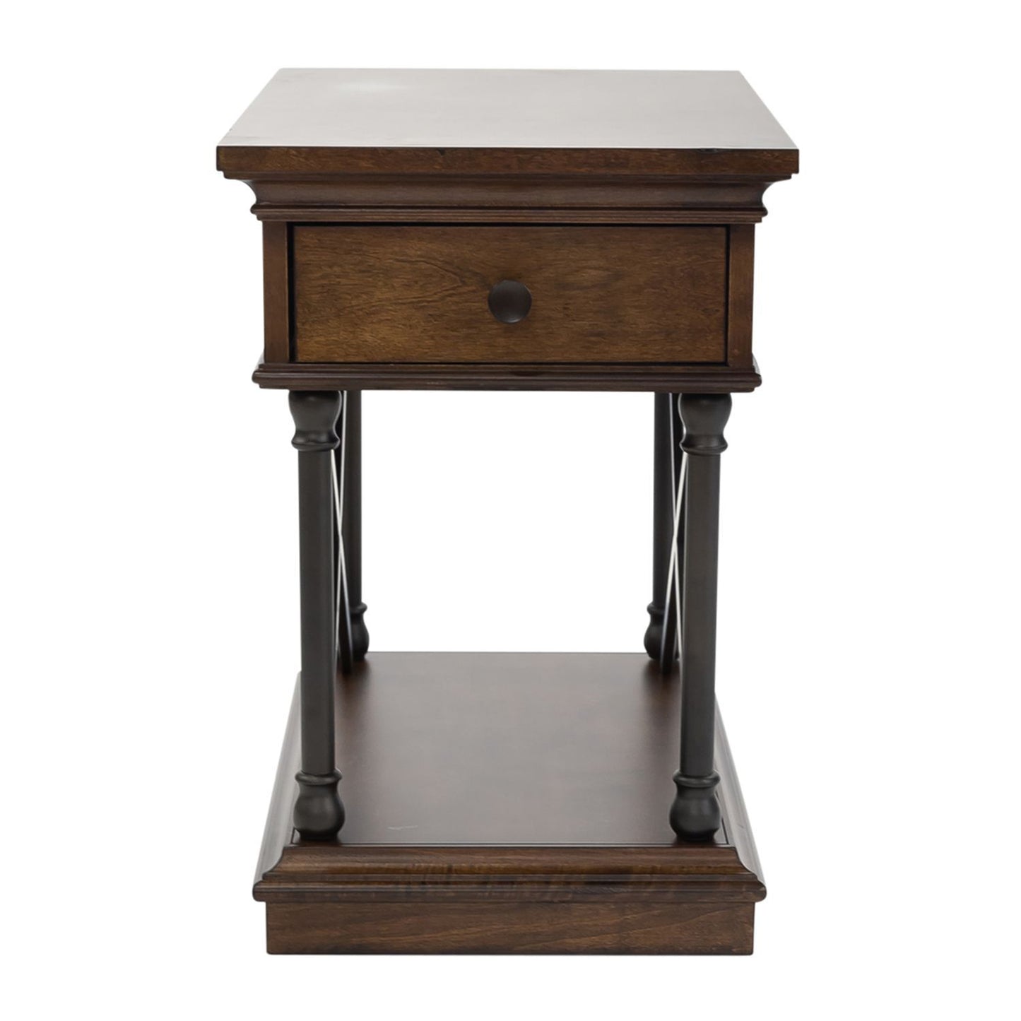 Tribeca - Drawer Chair Side Table - Dark Brown - Hornell Furniture Outlet