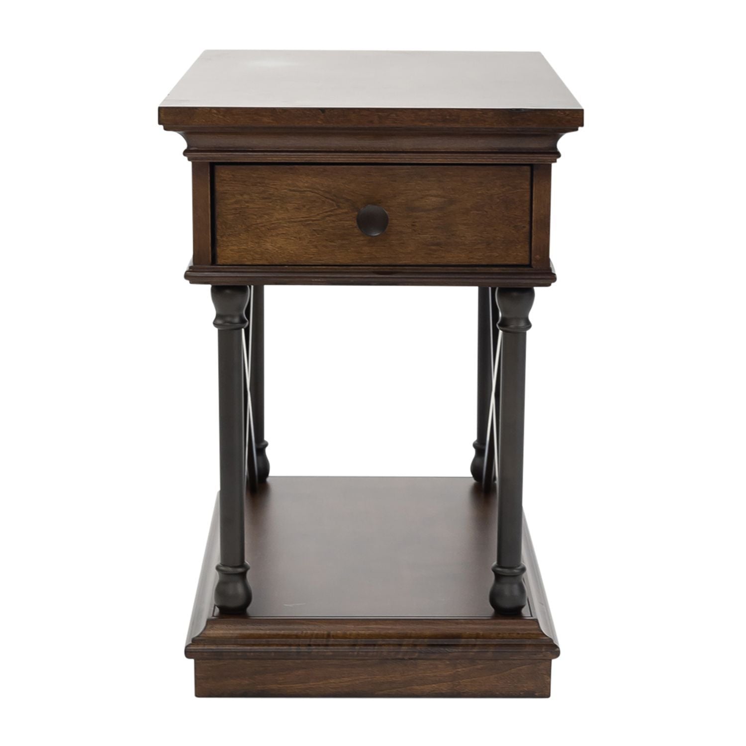 Tribeca - Drawer Chair Side Table - Dark Brown - Hornell Furniture Outlet
