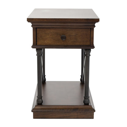 Tribeca - Drawer Chair Side Table - Dark Brown - Hornell Furniture Outlet